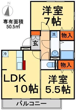 サンセゾン　ナツキの物件間取画像